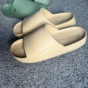 Nike Tan Slide and Green mule Sandals Size 15 2 pair